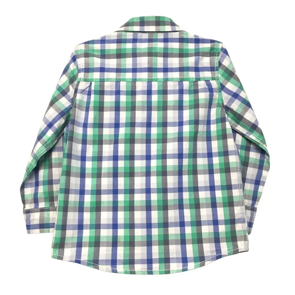 Oshkosh Boy's Plaid Long-sleeved Shirt Size 4T